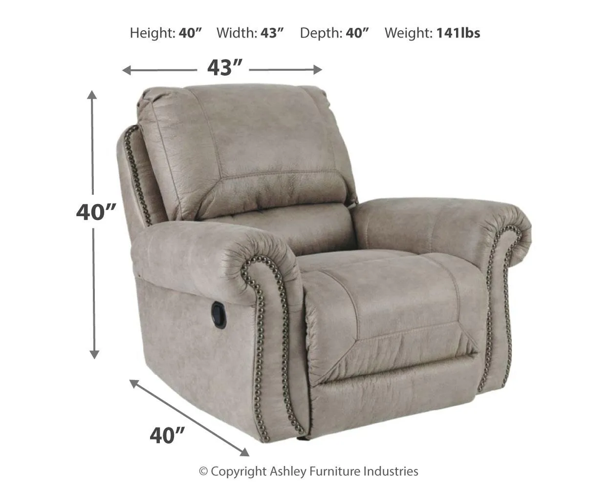 OLSBERG RECLINER STEEL SIGNATURE DESIGN