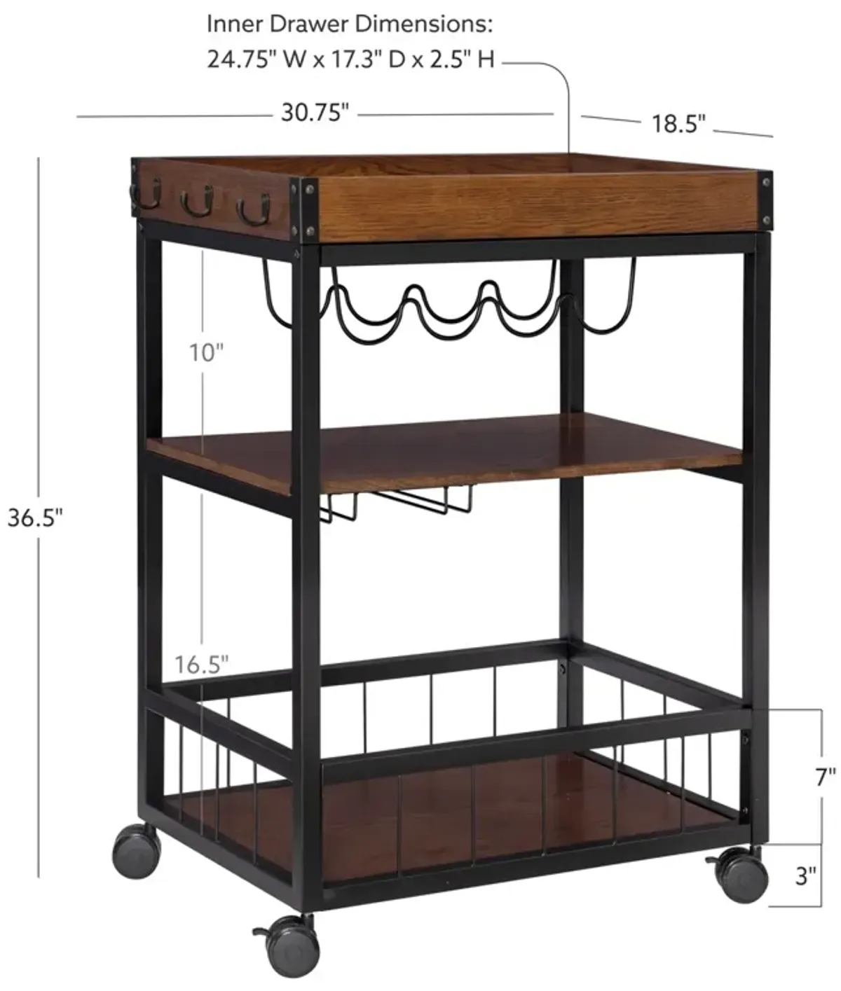 Linon Austin Kitchen Cart