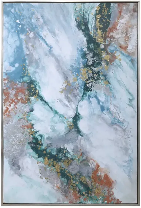 Uttermost Mercury Hand Teal Abstract Wall Art