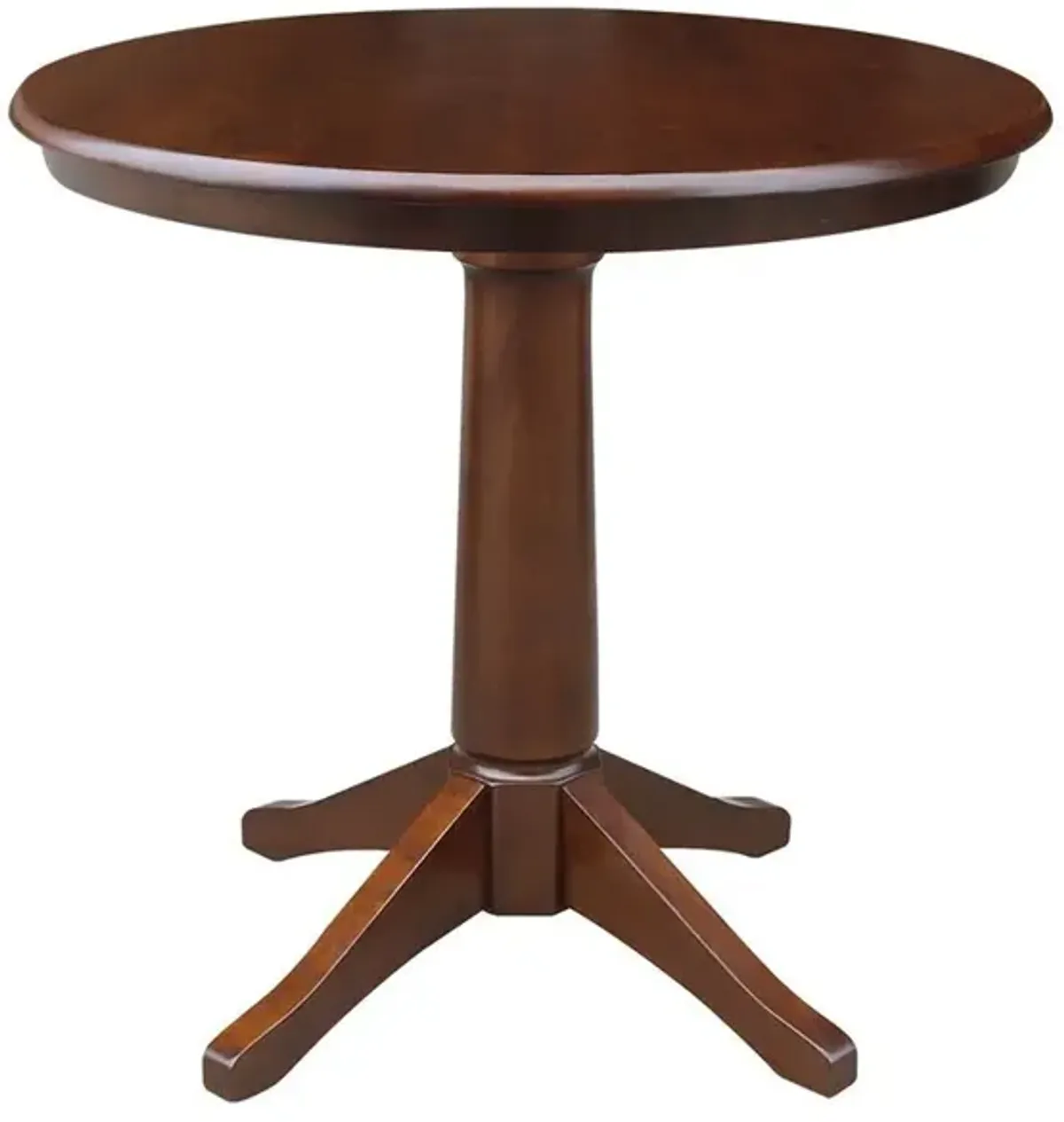DINING ESSENTIALS 36 INCH ROUND TABLE TOP WITH 30 INCH TRANSITIONAL PEDESTAL BASE IN ESPRESSO