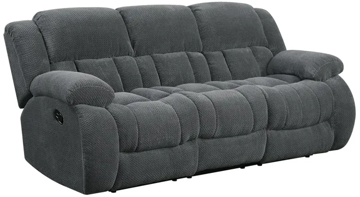 Coaster Weissman Upholstered Padded Arm Reclining Sofa Grey