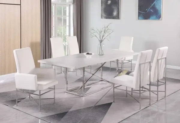 Chintaly Kendall Contemporary Dining Set with Butterfly Extendable Table & 4 Side Chairs & 2 Arm Chairs