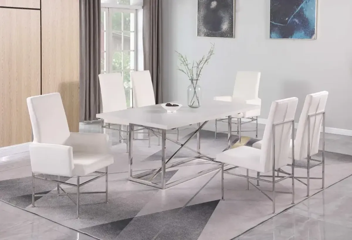 Chintaly Kendall Contemporary Dining Set with Butterfly Extendable Table & 4 Side Chairs & 2 Arm Chairs