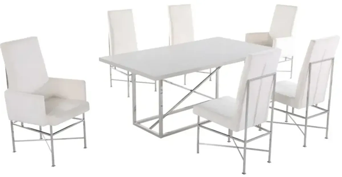 Chintaly Kendall Contemporary Dining Set with Butterfly Extendable Table & 4 Side Chairs & 2 Arm Chairs