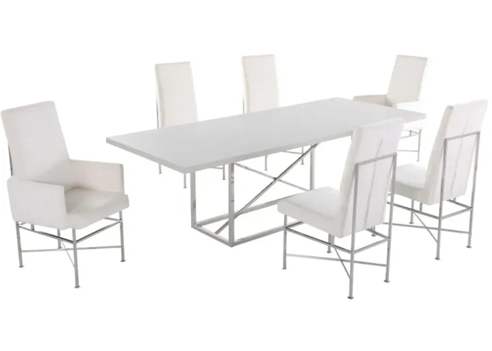 Chintaly Kendall Contemporary Dining Set with Butterfly Extendable Table & 4 Side Chairs & 2 Arm Chairs