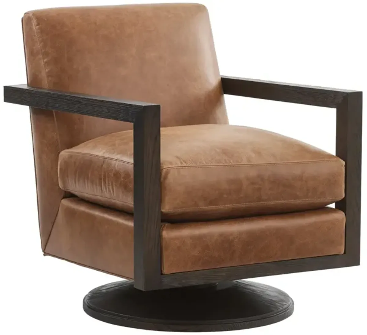 Barclay Butera Upholstery by Barclay Butera Willa Leather Swivel Chair