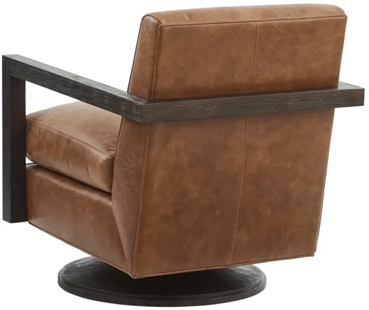 Barclay Butera Upholstery by Barclay Butera Willa Leather Swivel Chair