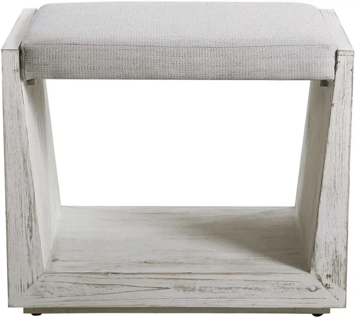 Uttermost Cabana Rustic Warm Whitewashed Small Bench