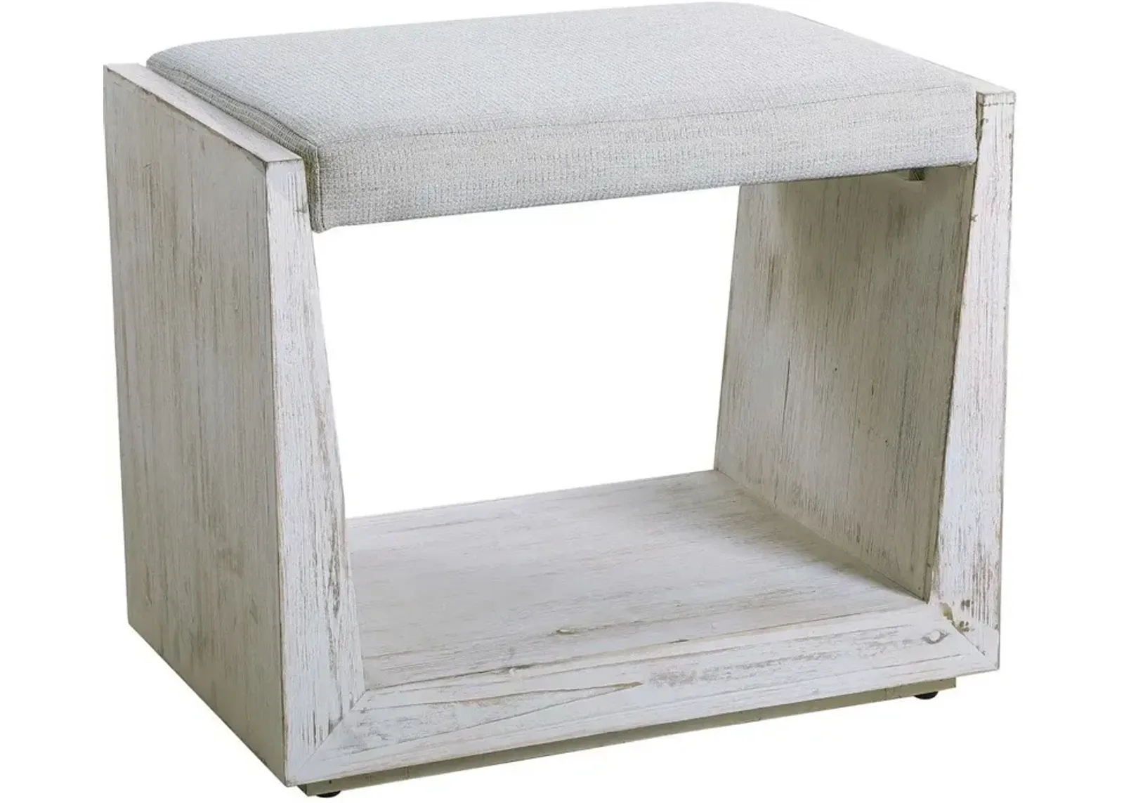 Uttermost Cabana Rustic Warm Whitewashed Small Bench