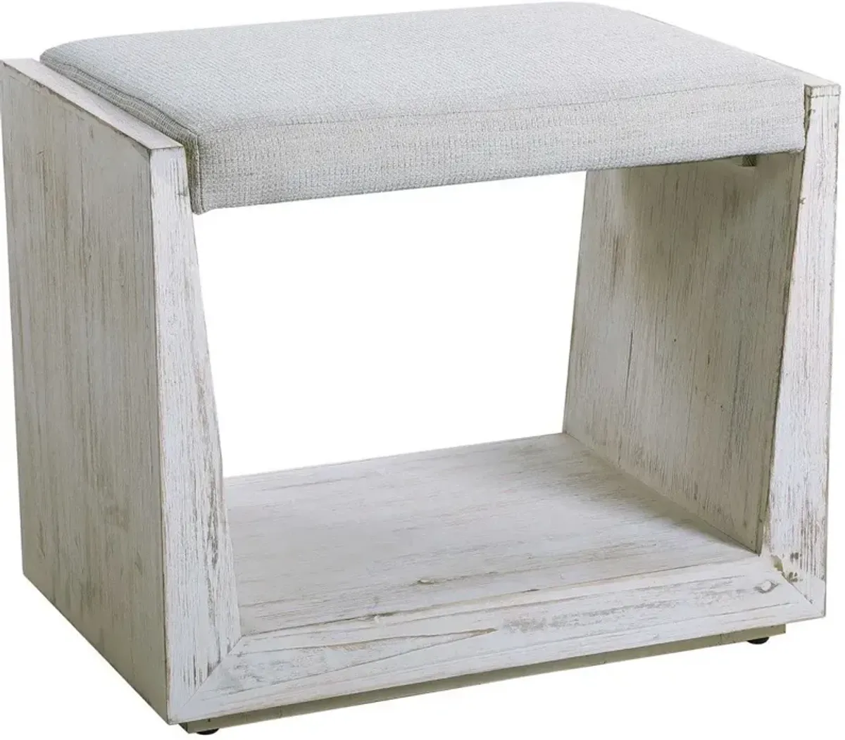 Uttermost Cabana Rustic Warm Whitewashed Small Bench