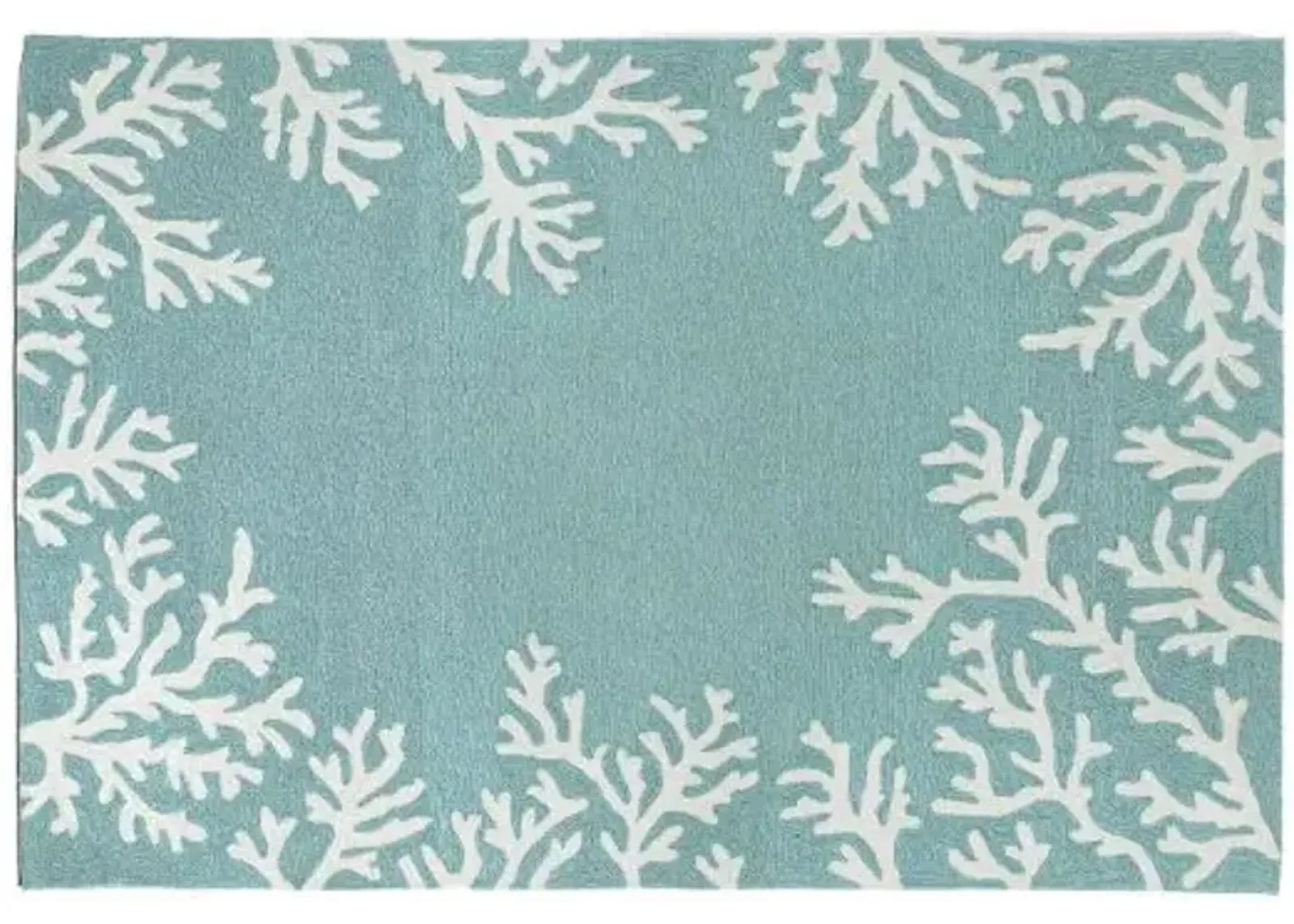 Trans Ocean Capri Coral Border Aqua Doormat