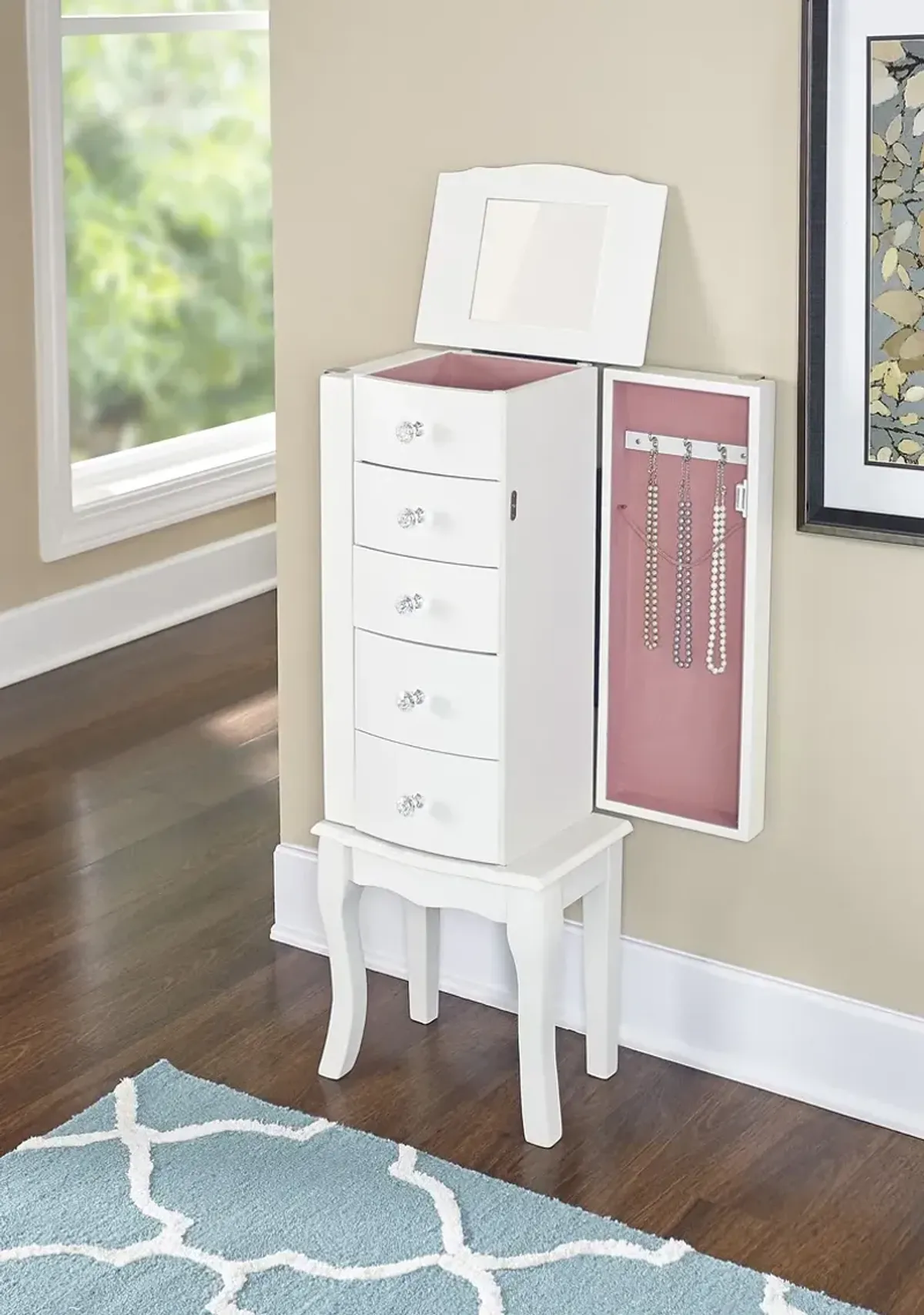 Powell White Jewelry Armoire