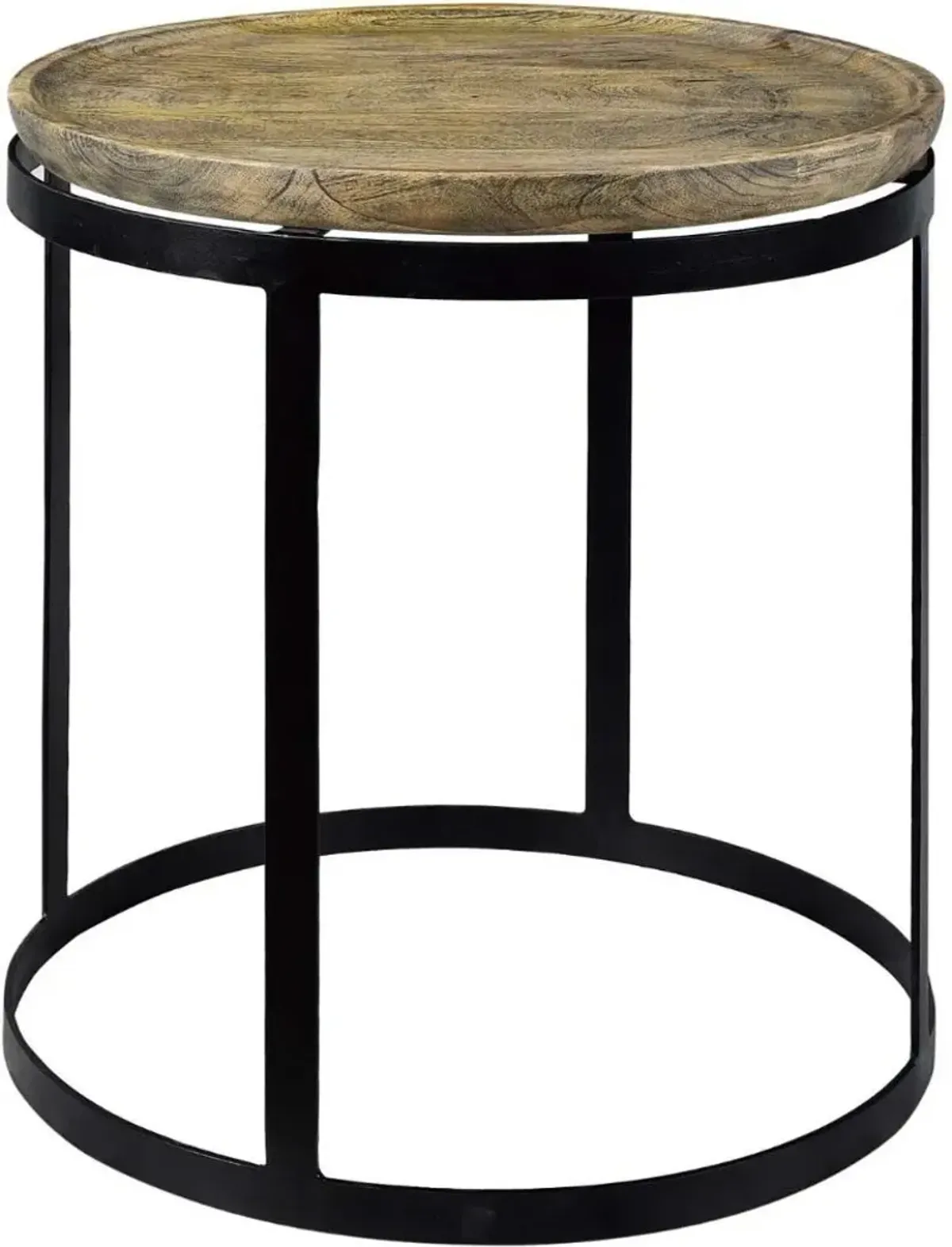 Crestview Bengal Manor Mango Wood & Metal Round End Table