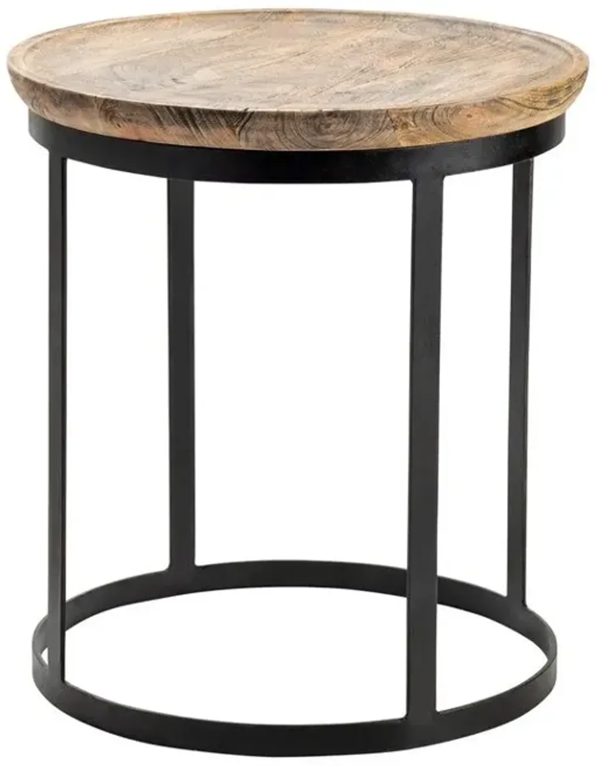 Crestview Bengal Manor Mango Wood & Metal Round End Table