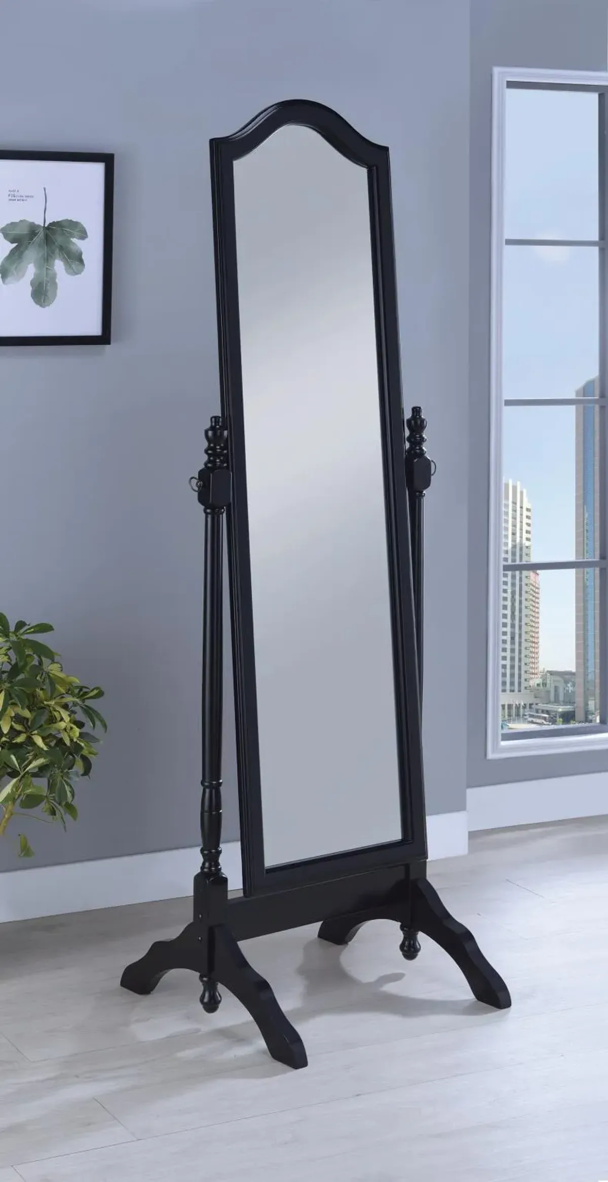 Coaster Cabot Wood Adjustable Full Length Cheval Mirror Black