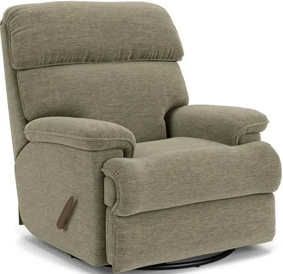 Flexsteel Geneva Brown Dune Swivel Gliding Manual Recliner