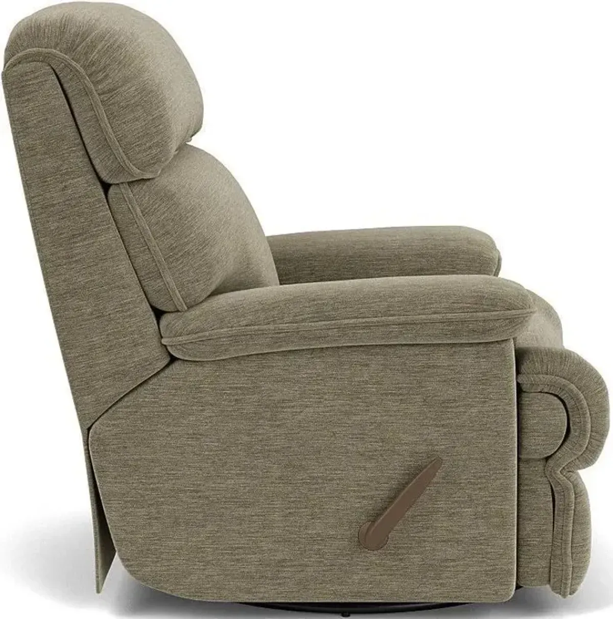 Flexsteel Geneva Brown Dune Swivel Gliding Manual Recliner