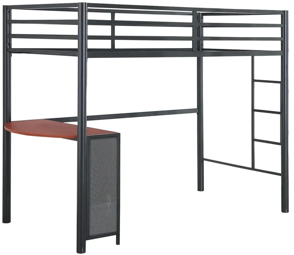 Fisher Twin Over Twin Workstation Loft Bed Set Gunmetal