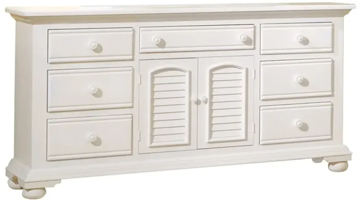 American Woodcrafters Cottage Traditions Clean White Finish White Triple Dresser