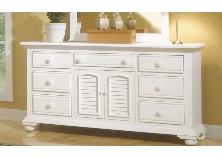 COTTAGE TRADITIONS CLEAN WHITE FINISH WHITE TRIPLE DRESSER