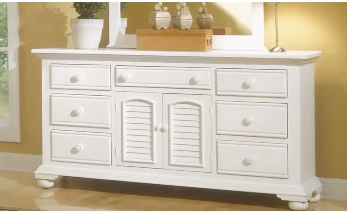 American Woodcrafters Cottage Traditions Clean White Finish White Triple Dresser