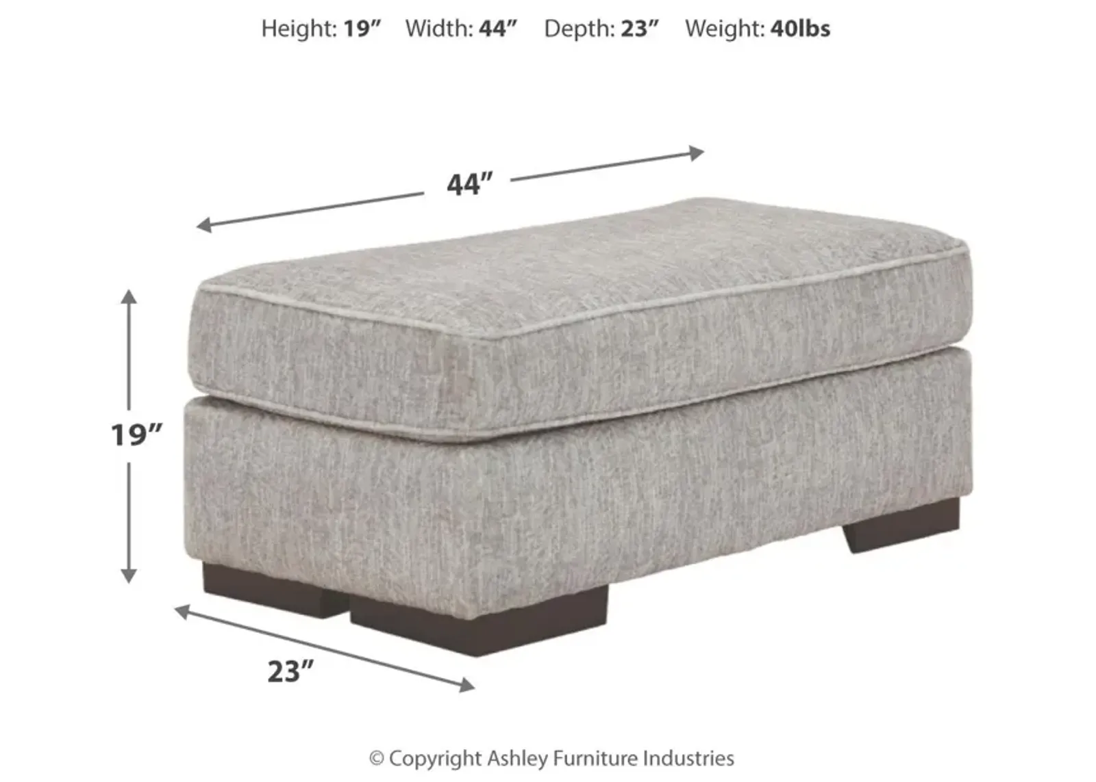 Ashley Mercado Ottoman Pewter Benchcraft