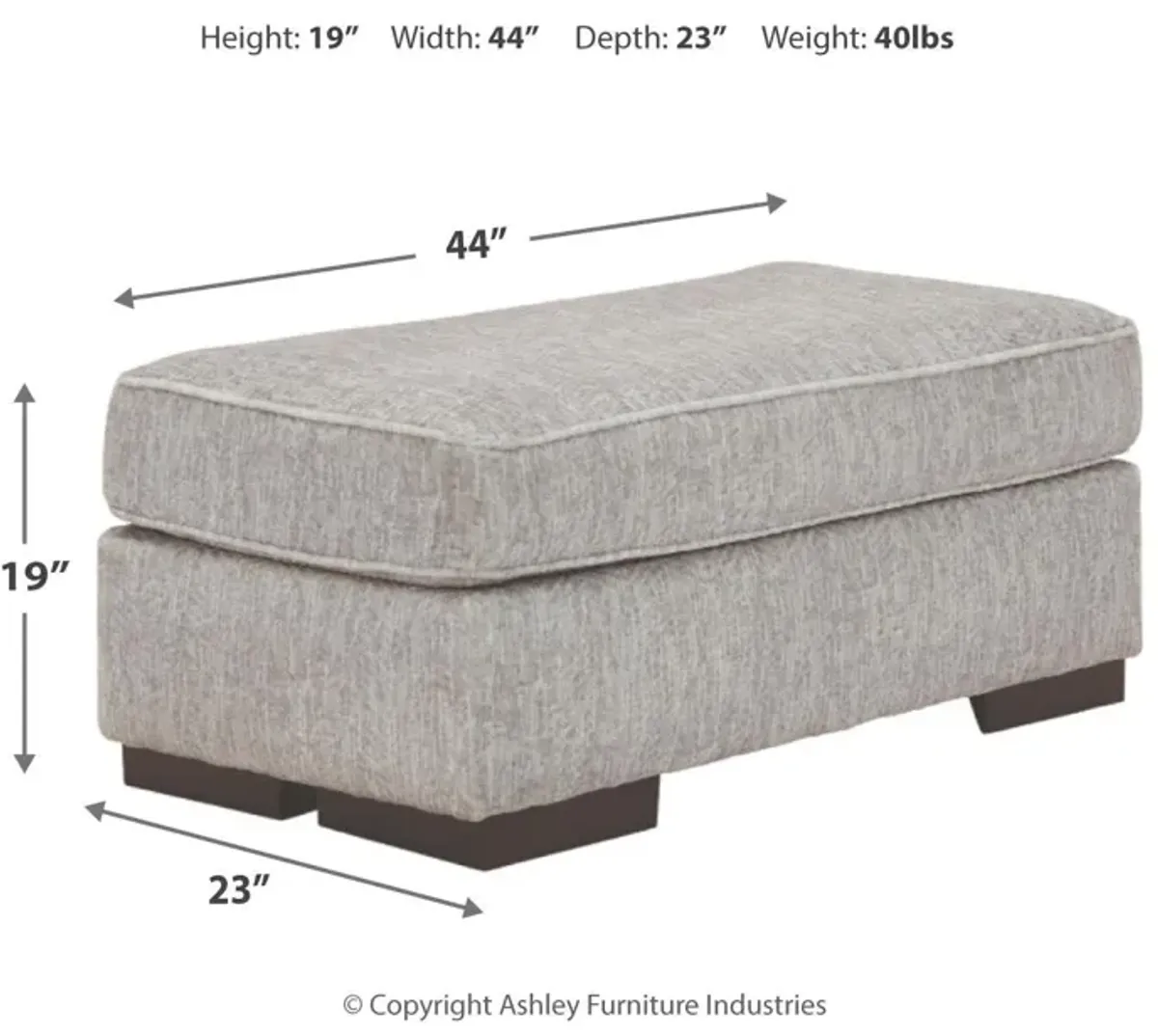 Ashley Mercado Ottoman Pewter Benchcraft