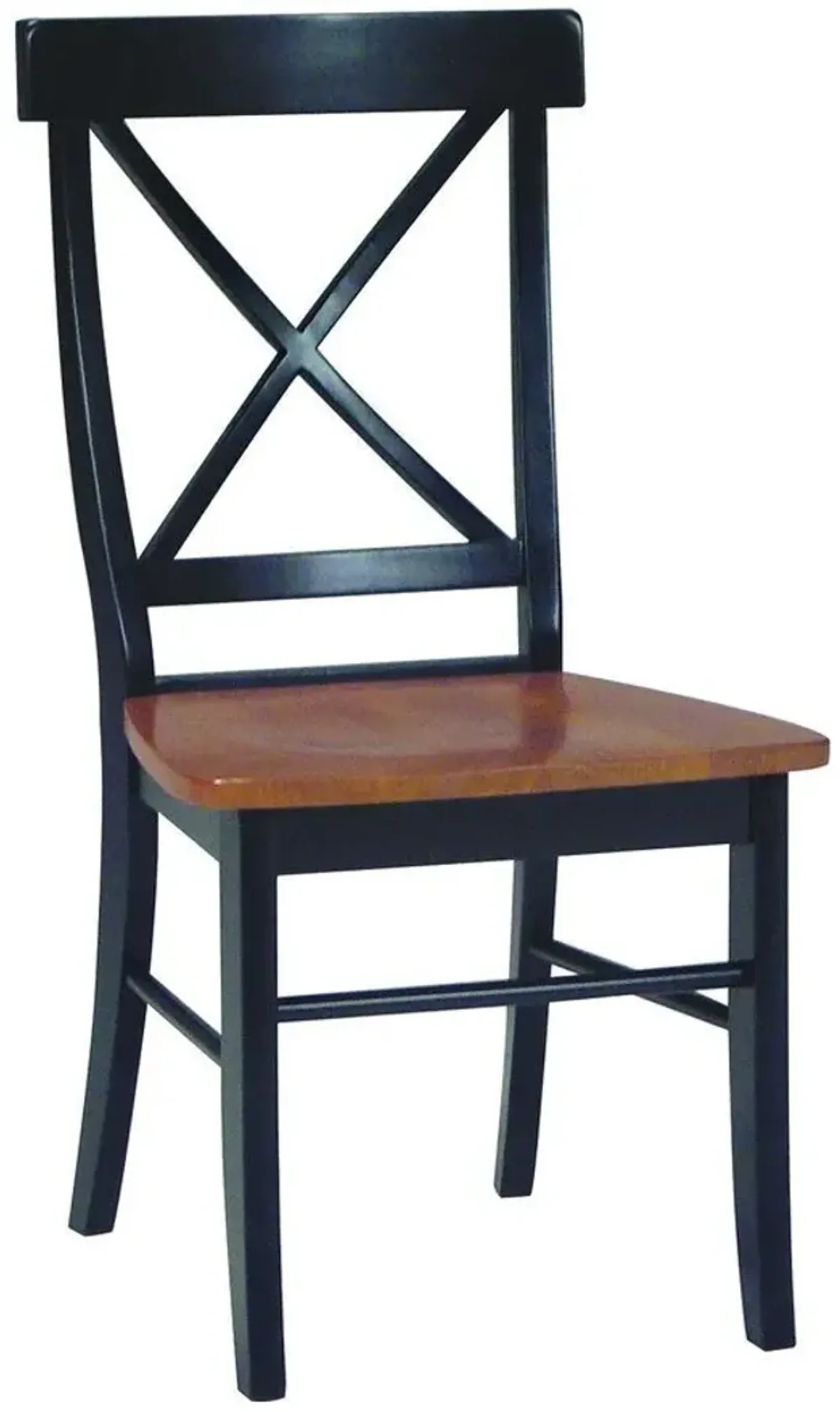 John Thomas Dining Essentials X-Back Wood Dining Chair in Black/Cherry