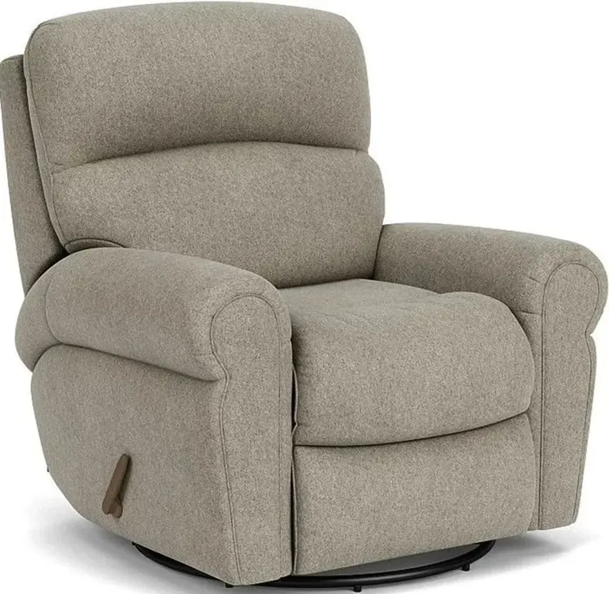 Flexsteel Langston Silver Pebble Swivel Gliding Manual Recliner