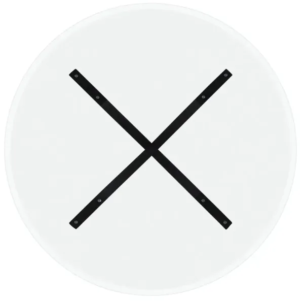 Powell Adler X-Base Dining Table with Glass Black