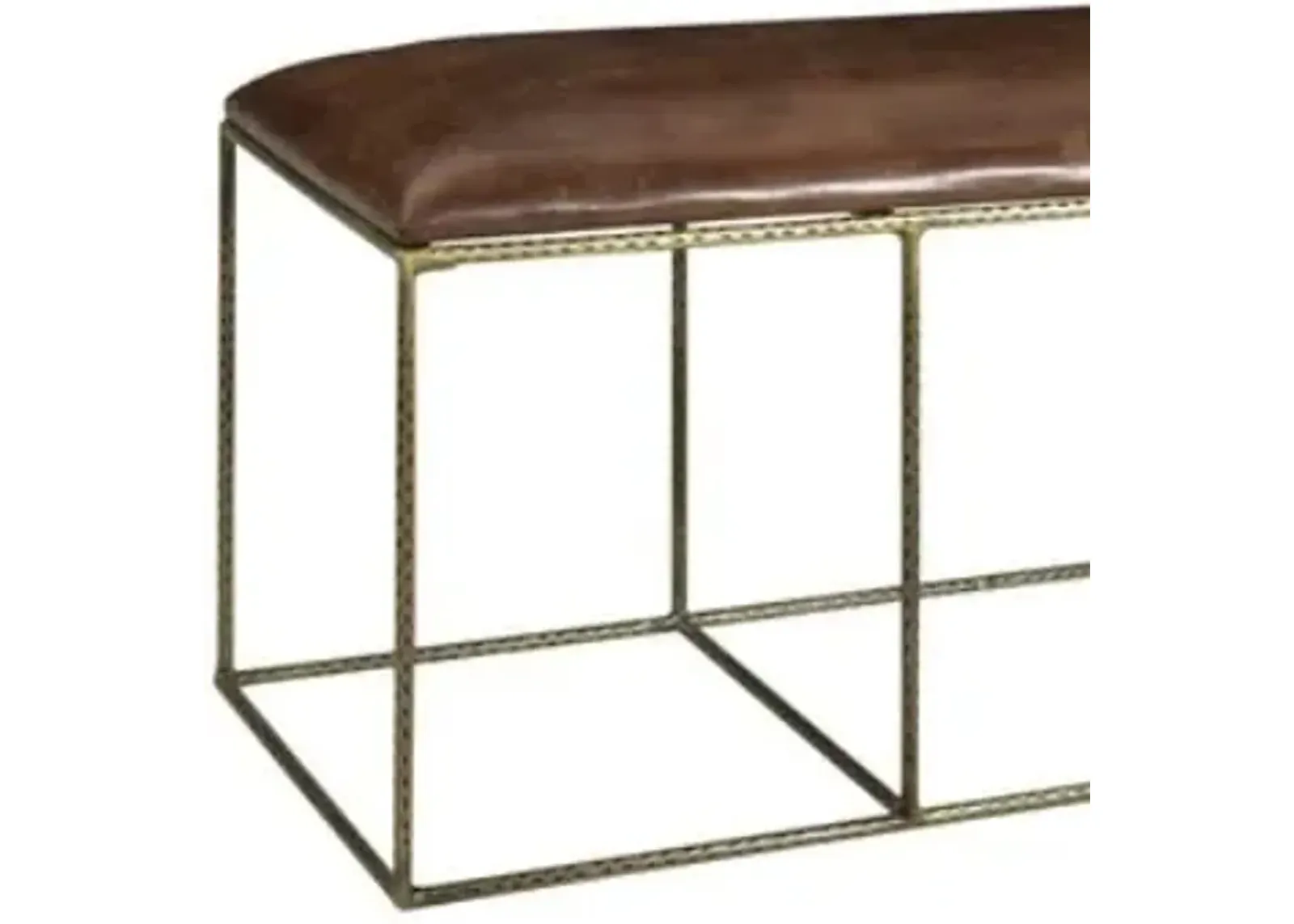 Crestview Bengal Manor Dimpled Iron & Leather Bench