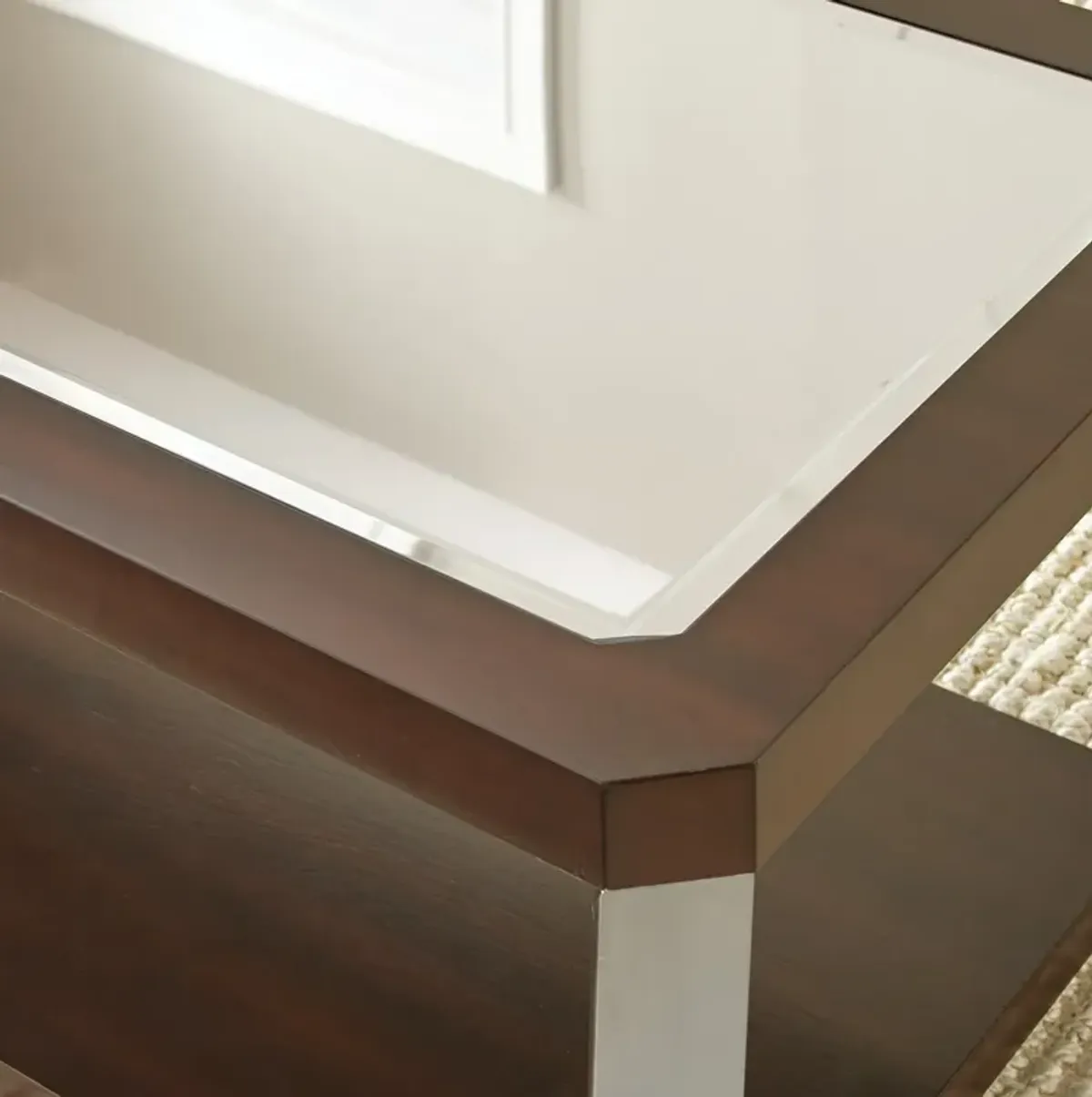Steve Silver Truman Espresso Mirrored End Table