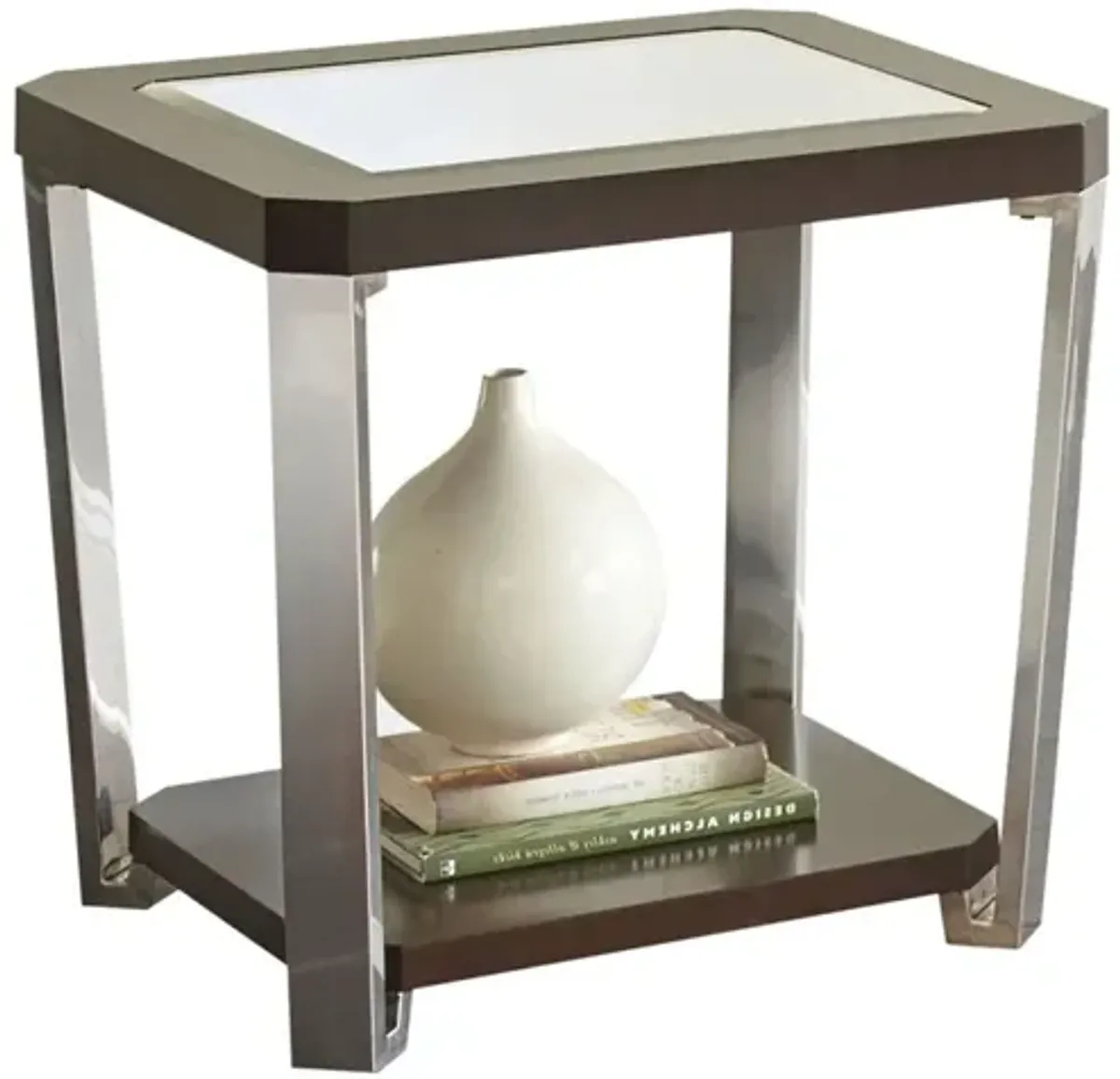 Steve Silver Truman Espresso Mirrored End Table
