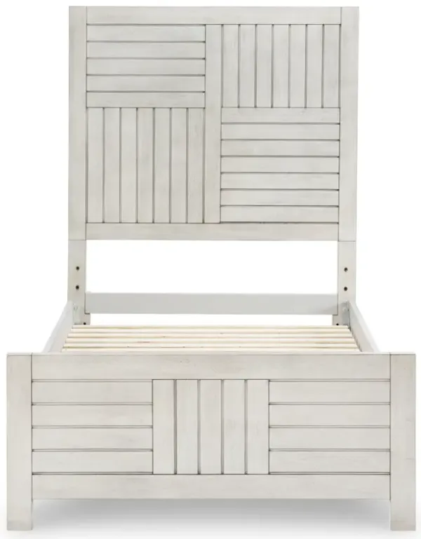 Legacy Classic Summer Camp Gray Complete Panel Bed Twin White Finish