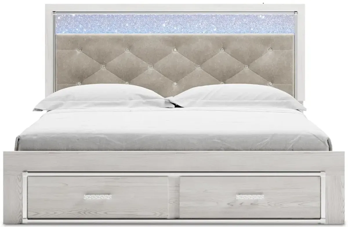 Ashley Altyra White King Upholstered Storage Bed