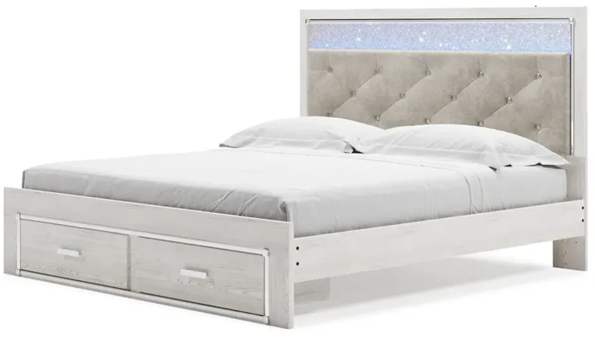 Ashley Altyra White King Upholstered Storage Bed