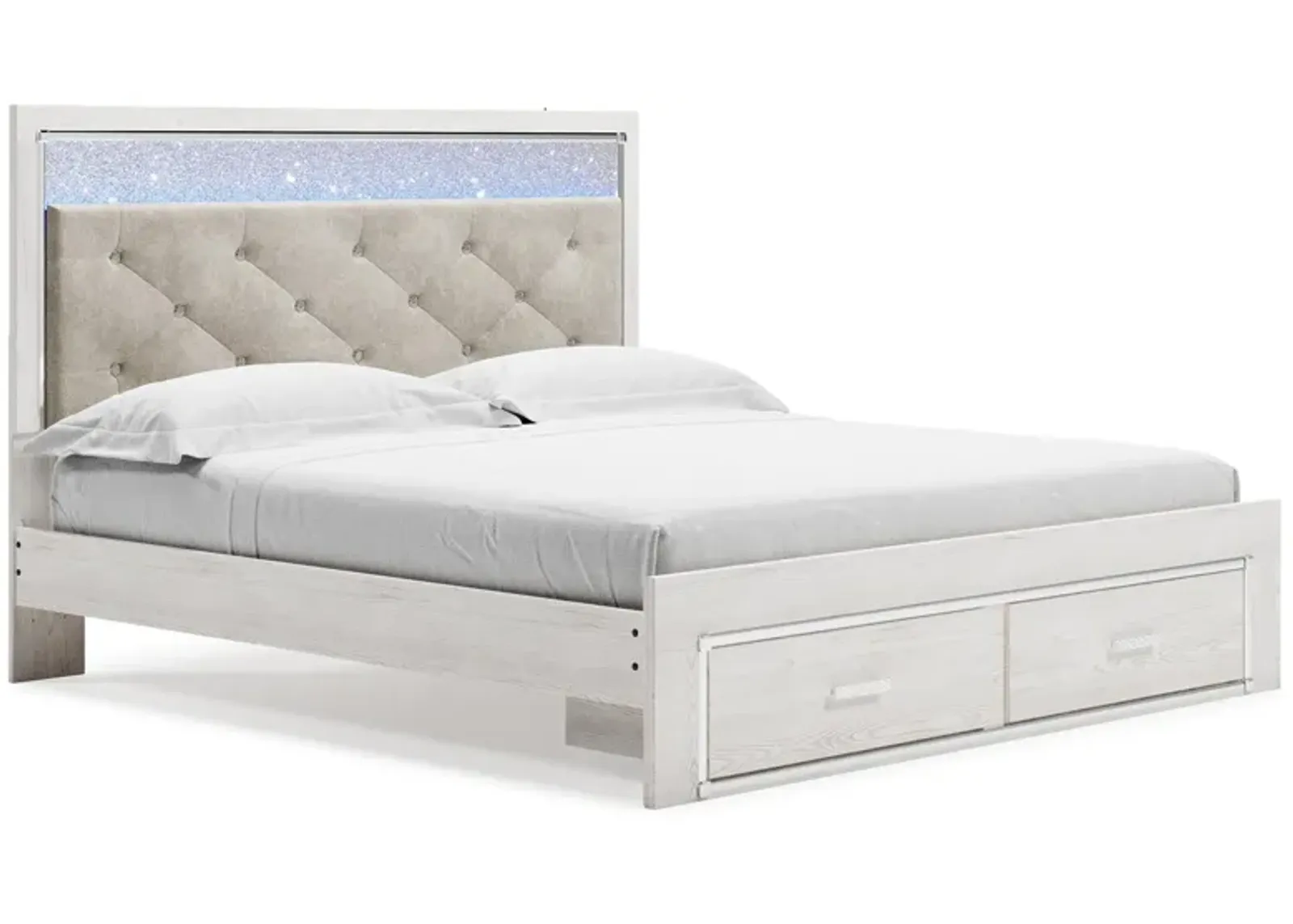 Ashley Altyra White King Upholstered Storage Bed