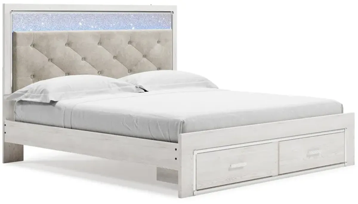 Ashley Altyra White King Upholstered Storage Bed