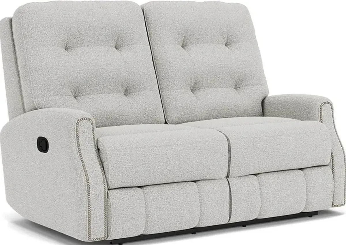 Flexsteel Devon Silver Glacier Reclining Loveseat