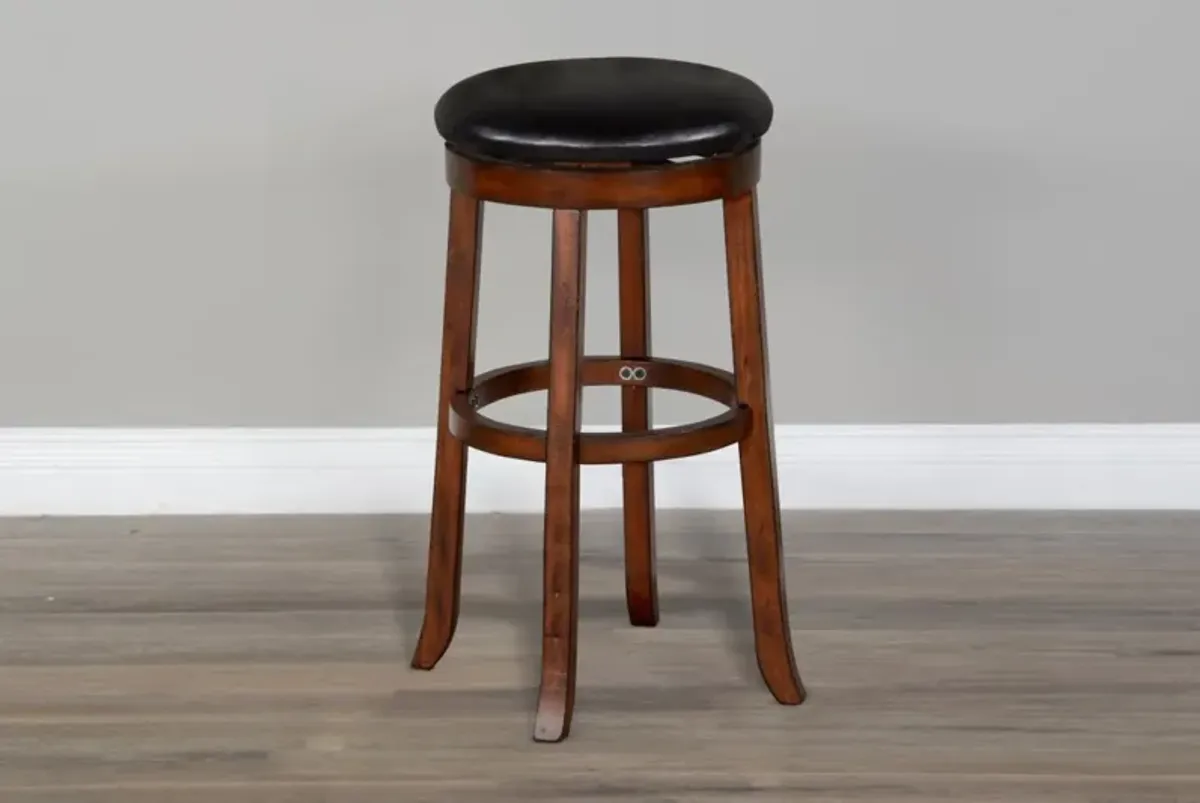 Sunny Designs Tuscany Vintage Mocha 30 Inch Swivel Counter-Height Stool with Cushioned Seat