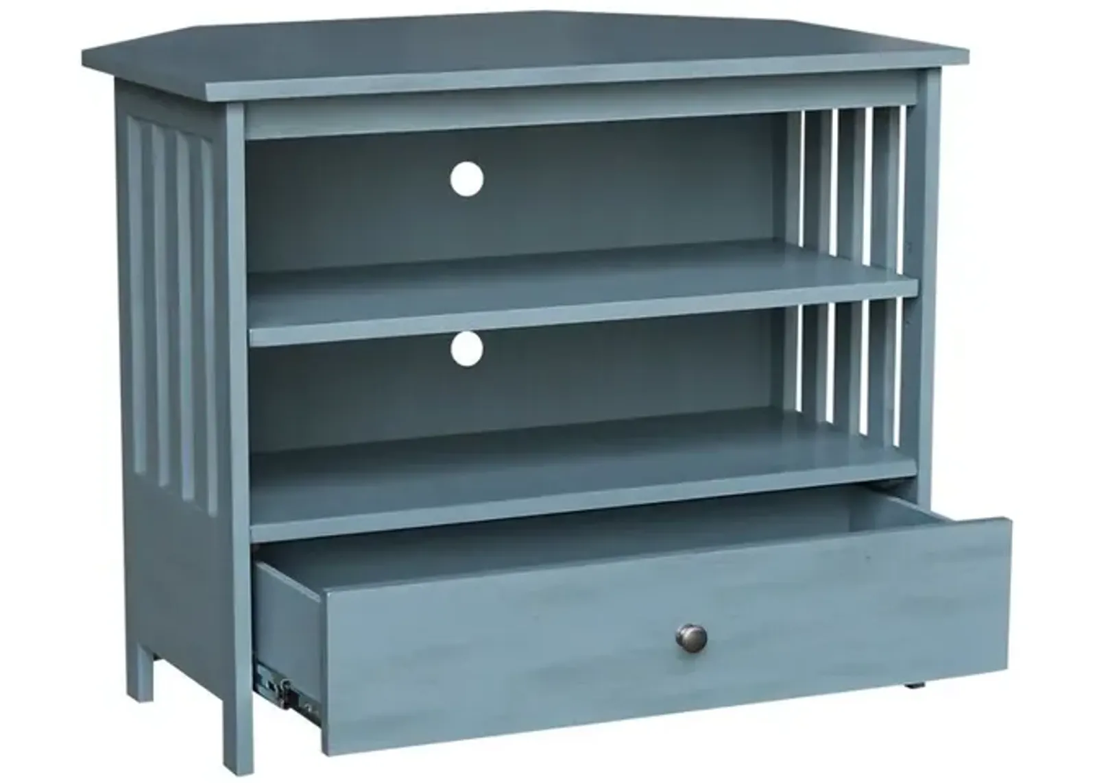 John Thomas Destinations Mission Corner TV Stand Ocean Blue