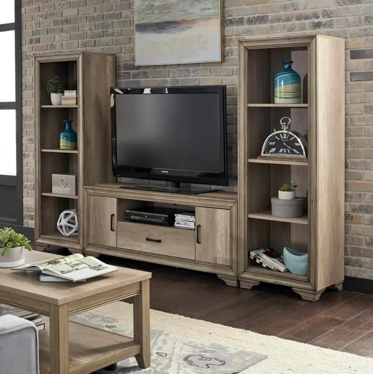 Liberty Furniture 60 Inch Sandstone Entertainment Center with Piers Sun Valley