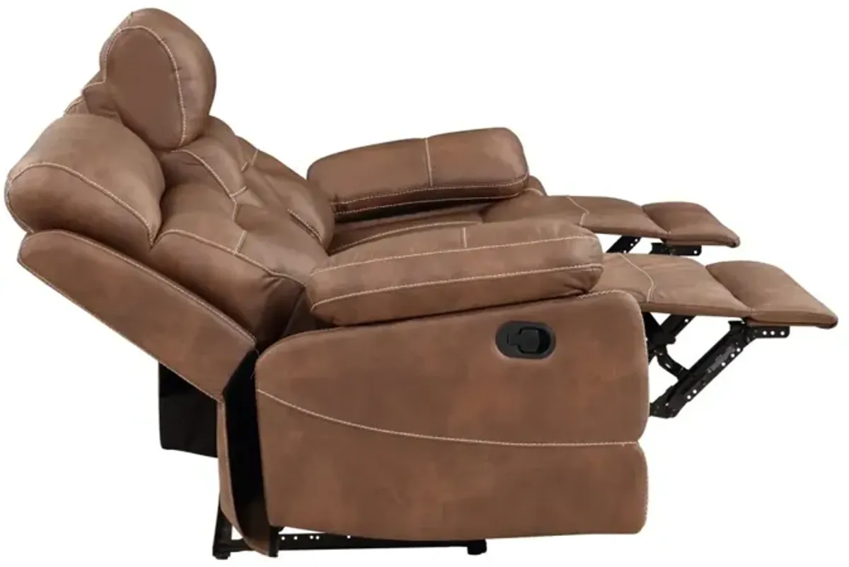 Steve Silver Rudger Manual Reclining Sofa Chestnut