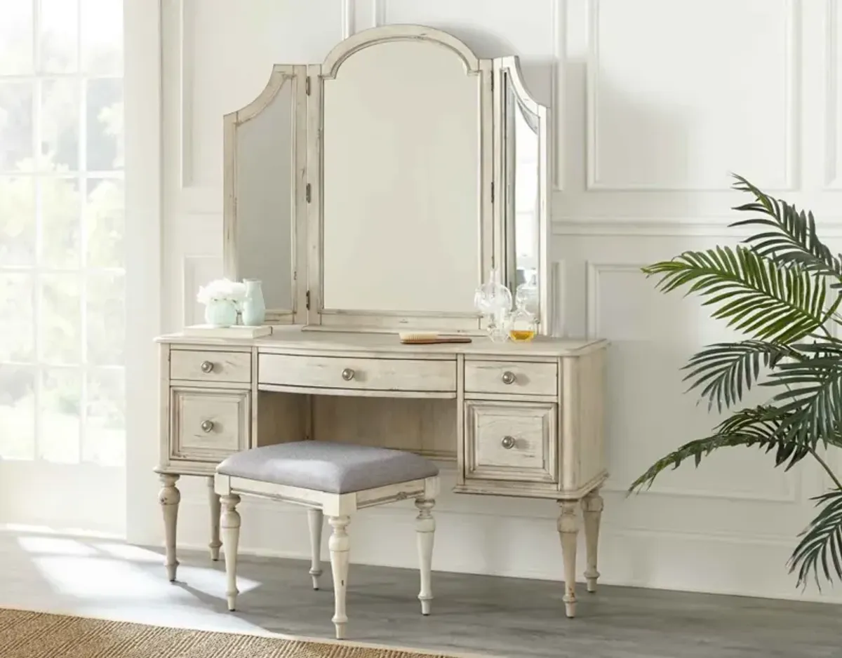 Steve Silver Highland Park Vanity Mirror Cathedral White