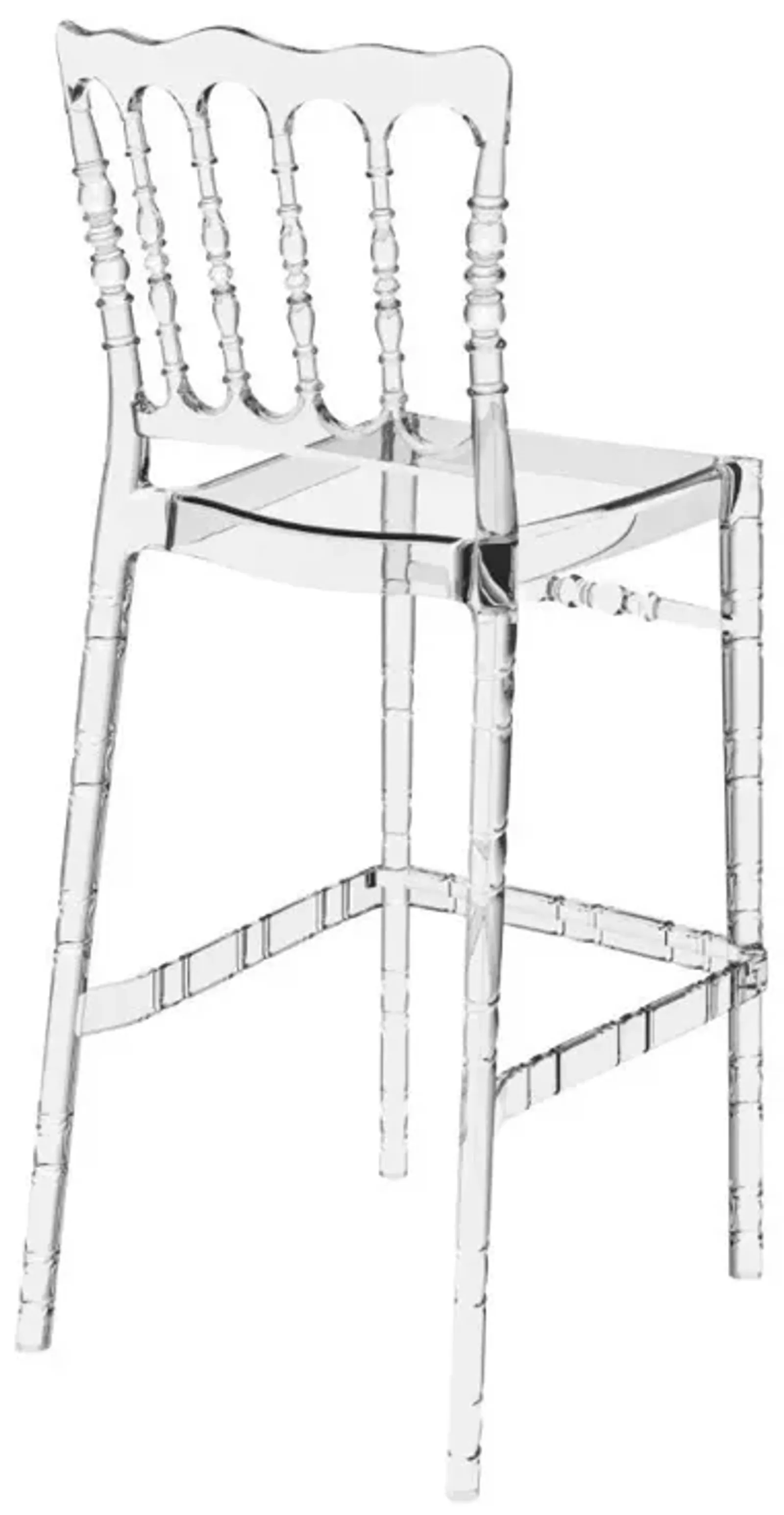 Compamia Opera Polycarbonate Bar Stool Transparent Clear