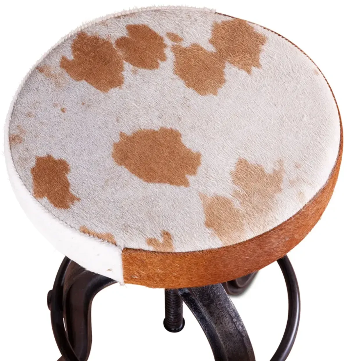 WELLINGTON ADJUSTING BARSTOOL IN NATURAL COWHIDE