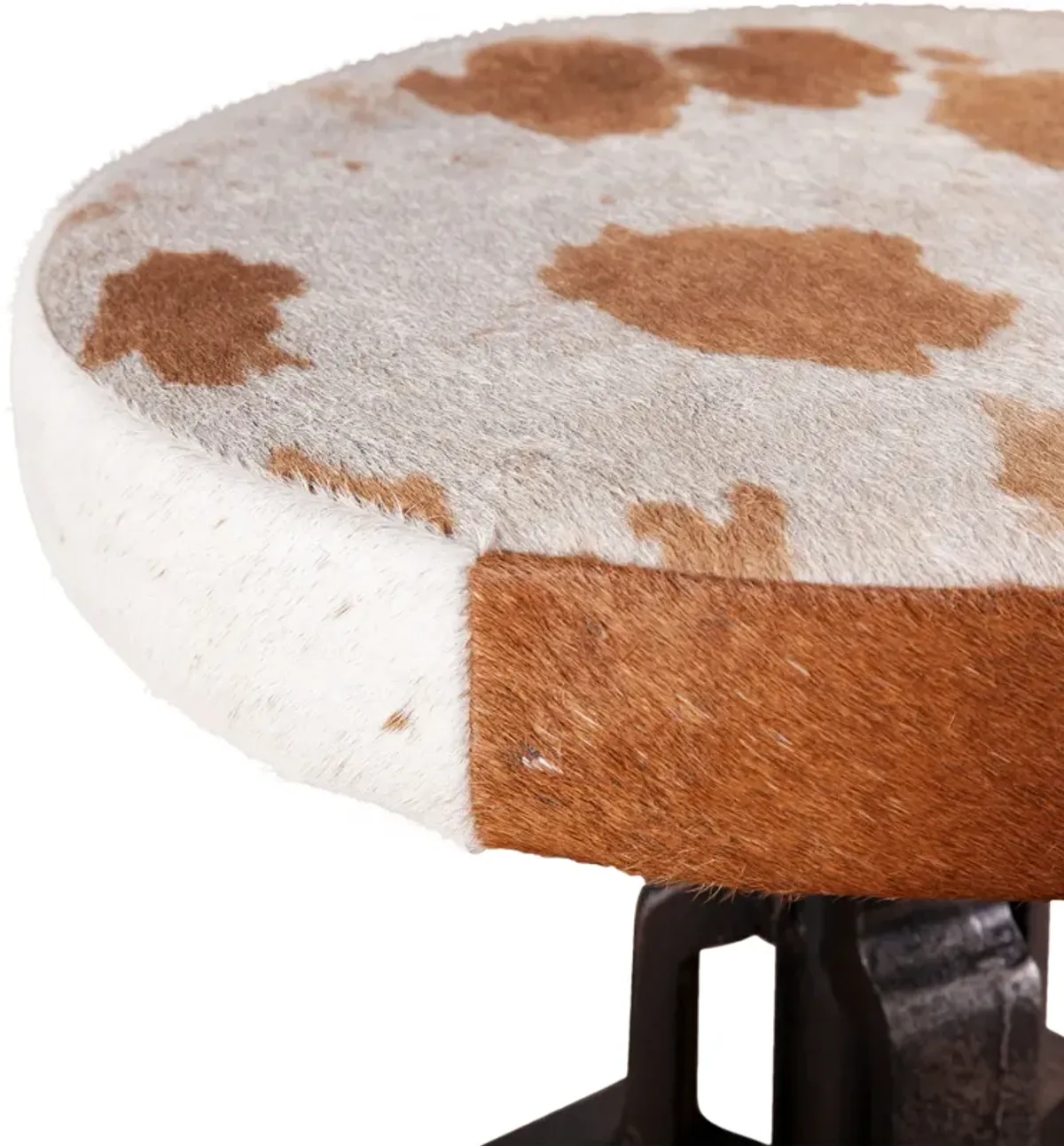 WELLINGTON ADJUSTING BARSTOOL IN NATURAL COWHIDE