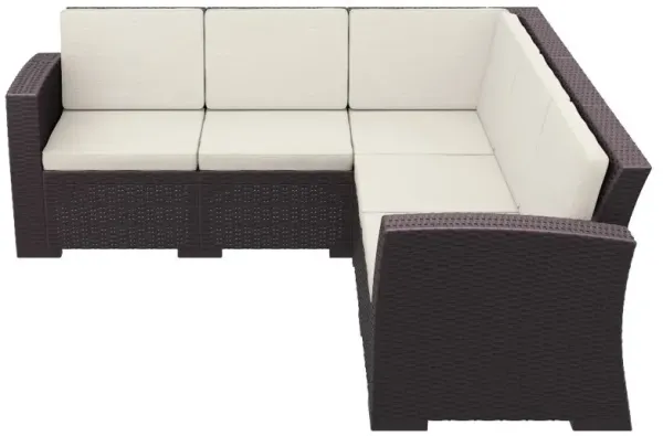 Compamia Monaco Resin Outdoor Patio Sectional 5-Piece Brown with Cushion