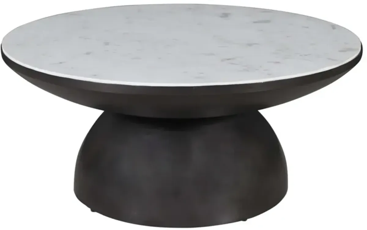 Circularity Round Cocktail Table Black & Marble