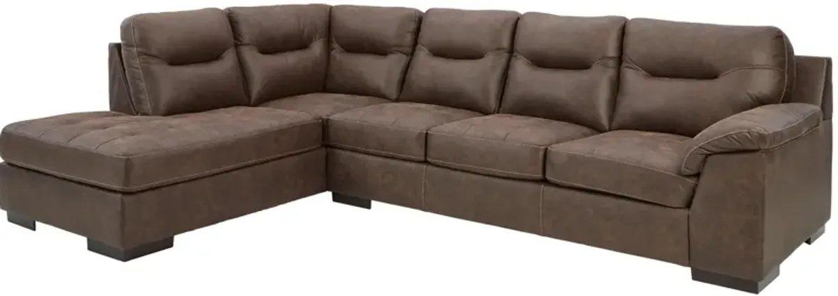 Ashley Maderla 2-Piece Sectional with Chaise Left-Arm Facing Walnut